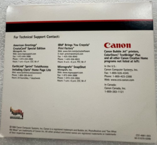 Canon Creative Home CD Printer Setup version 4.22h Cards Crafts Iron-ons Banner - Picture 3 of 6