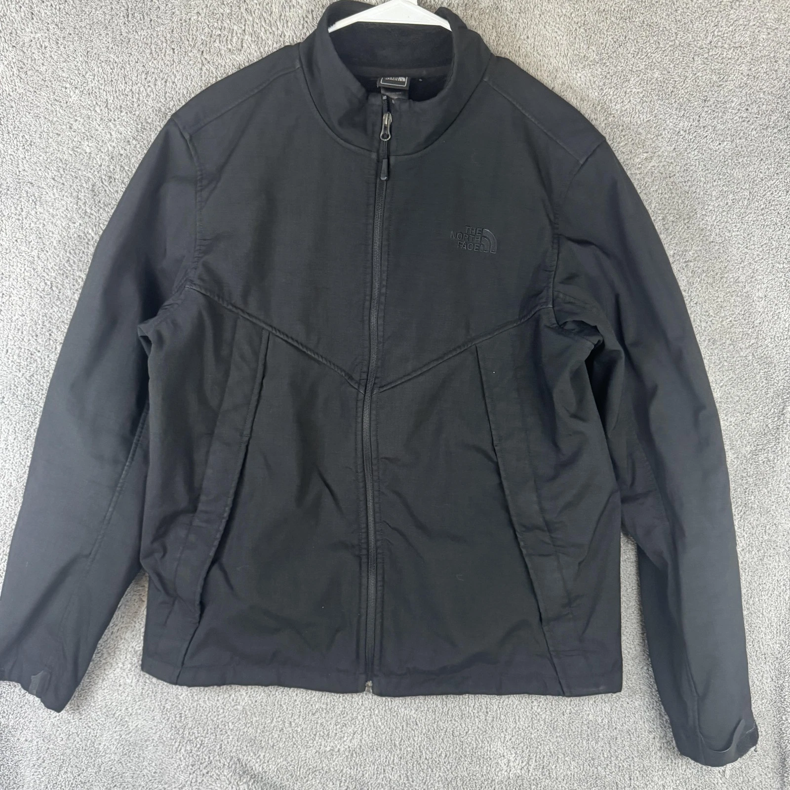 The North Face Jacket Mens Large Black Softshell Fleece Lined Full Zip Outdoor