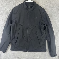 The North Face Jacket Mens Large Black Softshell Fleece Lined Full Zip Outdoor
