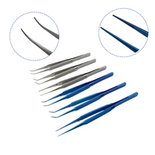 Tweezers Iris Conjunctiva Forceps serrated tip Ophthalmic straight/curved/Angle