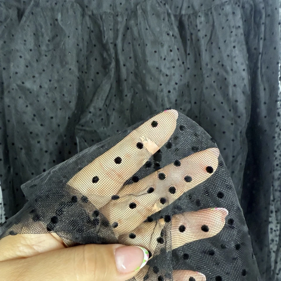 H&M Midi Skirt Women Size 10 Polka Dot Layered Tulle Goth Romantic Feminine - Image 3 of 4