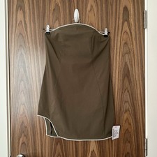 ASOS Khaki Green Bandeau Embellished Diamante Trim Mini Dress UK 12 NEW £42