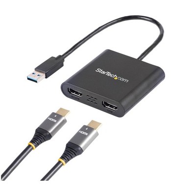 USB to Dual HDMI Converter, Extend/Mirror Multi-Screen Setup