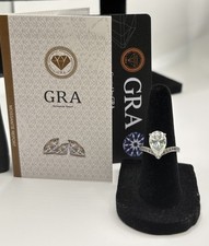 Image of 3CTW (FL) Pear Cut Moissanite Ring 14K White Gold Plated GRA certification (H-P)