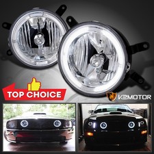 Fits 2005-2009 Ford Mustang GT Clear Halo Fog Lights Driving Lamps Pair Lamps