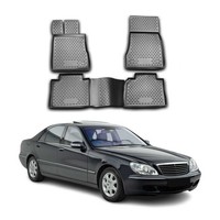 Omac Gummimatten FußMatten FüR Mercedes S W220 1998-2005 Lang Tpe Schwarz 4X