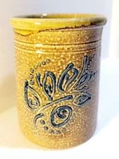 GREENFIELD VILLAGE POTTERY Salt Glaze Stoneware Crock  Signed Mercer H179ST