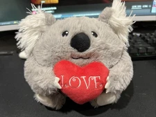 American Greetings Mother’s Day Gift Gray Koala Plush Holding "Love" Heart  6”