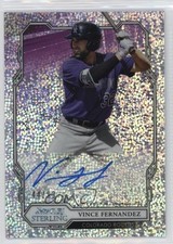 2019 Bowman Sterling Prospect Speckle Refractor 44/99 Vince Fernandez Auto 0l44