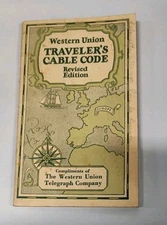 Western Union Traveler Cable Code Booklet Vtg American Express Telegraph Book 