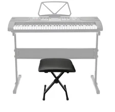 BX-10 Adjustable Keyboard Piano Bench – Black Padded Seat, 3 Heights, Italy