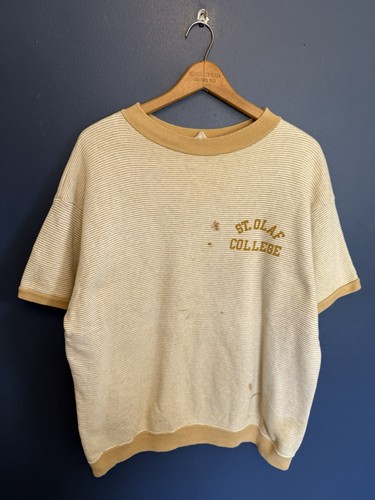 Vintage 60’s Champion St Olafs College Stripe Sweatshirt Size XL - Picture 3 of 6
