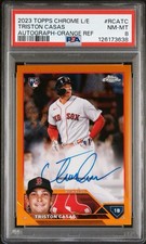 2023 Topps Chrome Logofractor Triston Casas Orange Refractor Auto /25 PSA 8 RC