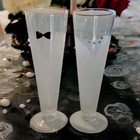 Bride & Groom Toasting Glasses Wedding Champagne/Pilsner His & Hers 12oz Euc