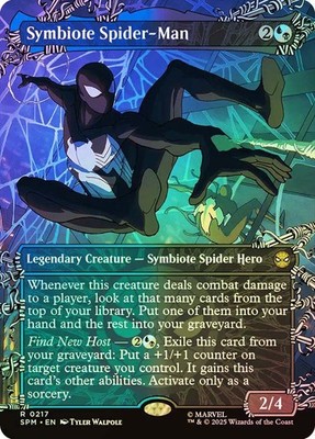 MTG FOIL Symbiote Spider-Man Borderless - Marvel's Spider-Man #217