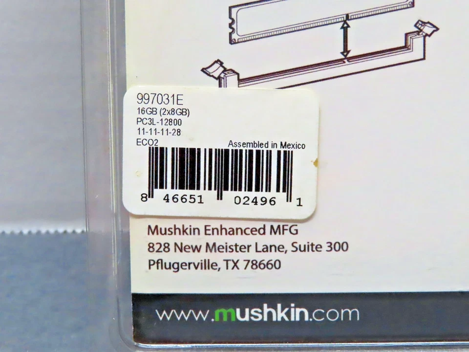 Mushkin ECO2 DDR3 16GB RAM Kit (2x8GB) PC3L-12800 NEW - Image 4 of 4
