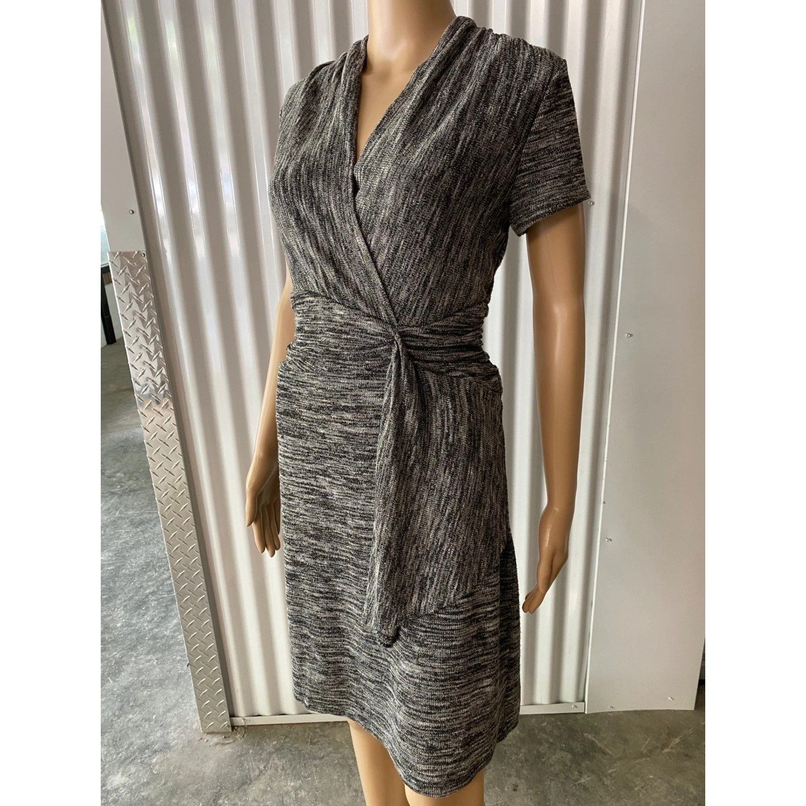 VETEMENTS Abito Maeve Maglia Avvolgente Casual Carriera Lavoro Manica Corta Grigio Medium