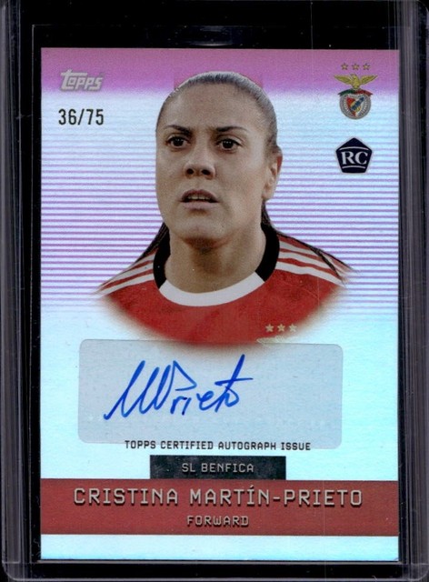 2025-26 Topps SL Benfica Team Cristina Martin-Prieto Auto Pink Rainbow Foil #/75