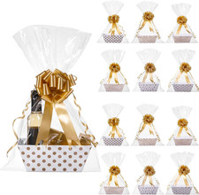 50 Pcs Basket for Gifts Empty Include 12 Pcs 8" X 6" X 3" Basket Empty to Fill w
