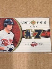 2006 UD Ultimate Numbers Patch Joe Mauer Minnesota Twins Dual Patch #14/35