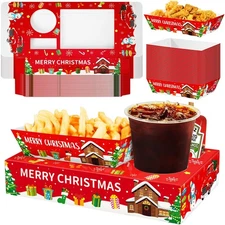36Pcs Christmas Movie Night Snack Trays Candy Popcorn French Fries Snack Tray...