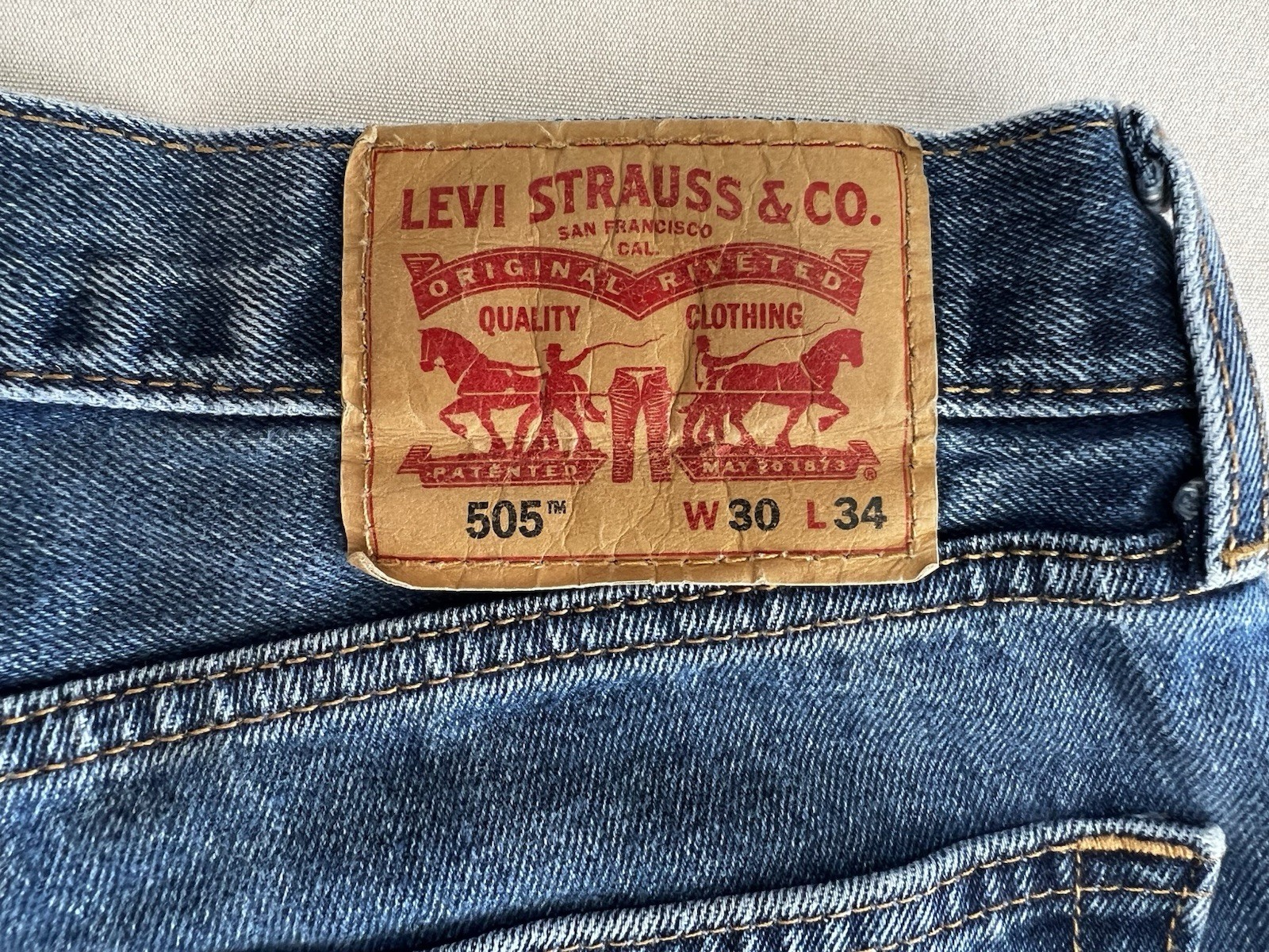 Levi's Jeans Men's 30x34 505 Straight Leg Blue Cotton Denim thumbnail 9