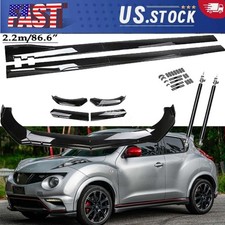 Black Add-on Front Bumper Lipside Skirts Panel Lips W Rods For Nissan Juke