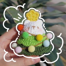 Crochet Christmas Tree Ornament, Handmade Amigurumi Holiday Decor
