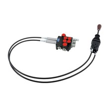 2 Spool Remote Control Valve 80 LPM Hydraulic Kit w/Joystick 4.9 ft Cables