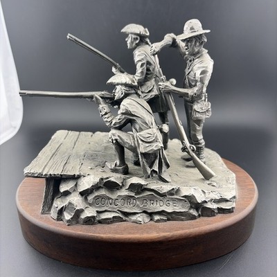 1973 CONCORD BRIDGE PEWTER SCULPTURE By Phillip KRACZKOWSKI Signed