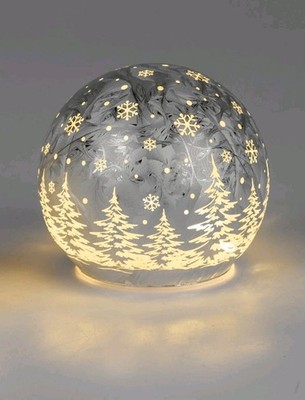 Deko Licht,Timer,Silber, Eis, Kugel, formano, 10cm,Geschenk,Weihnachten,Lampe  