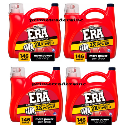 4 Pack -Era Active Stainfighter Liquid Laundry Detergent, 146 loads, 200 fl. oz.