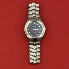 Vintage NOS Sheffield Men’s Quartz Watch Black Dial Silver Tone Japan Movt