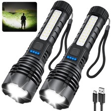 Rechargeable Flashlight High Lumens 7 Mode Super Bright LED Torch USB-C