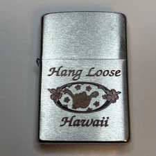 Zippo Silver Hawaii Oil Lighter 80141 Used No Spark