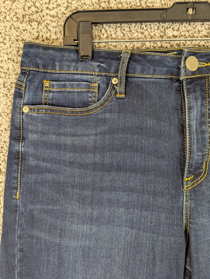 Pantalones Cortos Seven7 Sunset Bermuda Denim Jean Lavado Oscuro Talla 14 Elástico 10" Entrepierna Foto 4 de 4