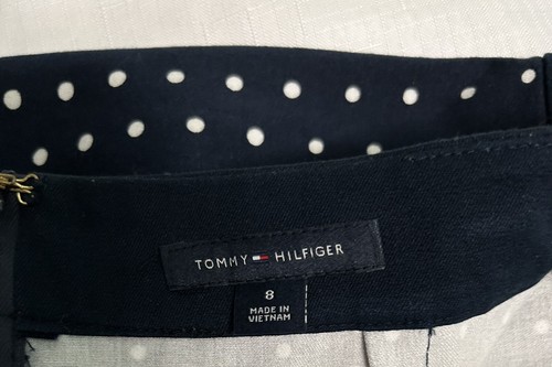 Tommy Hilfiger Women’s Skirt Size 8 Blue White Polka Dot Stretch Waist 34 - Picture 5 of 6