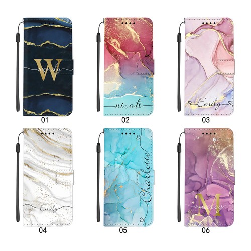 Phone Wallet Case for Samsung S24 S25 A15 A16 A35 A36 Marble Personalised Cover - Picture 2 of 67