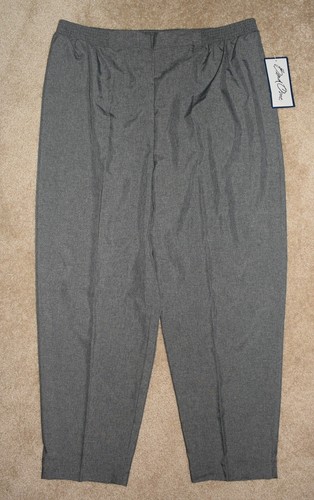 New Womens Bend Over Pants 24W Elastic Waist Gray Pull On