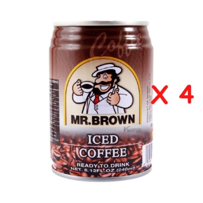 Mr. Brown Iced Coffee, Ready to Drink Iced Coffee (Pack of 4 )-FREE SHIPPING