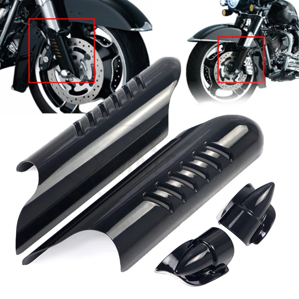 Black Fork Lower Leg Deflectors Cover For Harley Touring Street Glide Road King