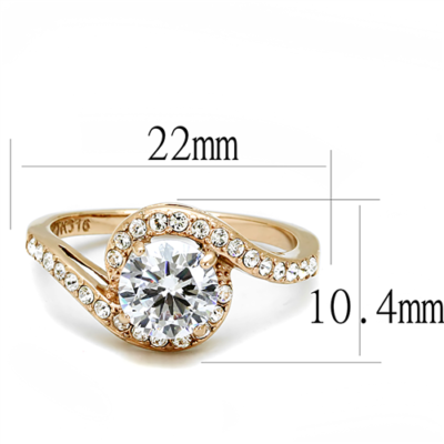 Brillant 1.28Ct Round AAA Grade Cubic Zircon CZ Rose Ip Engagement