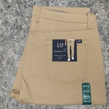 Gap Men's Pants Super Soft Stretch Twill 5 Pocket Slim 40 x 30 Khaki Beige NEW