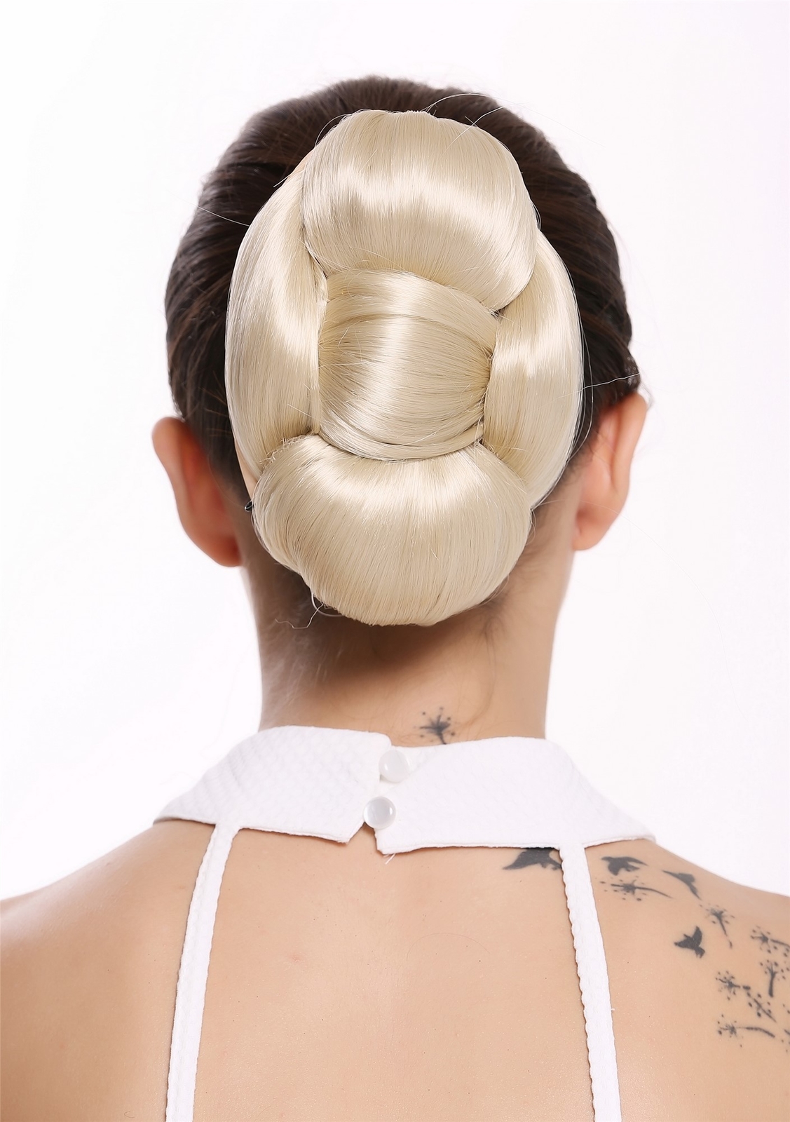 Postiche bun ribbon hair curl daisy light blonde O2-88