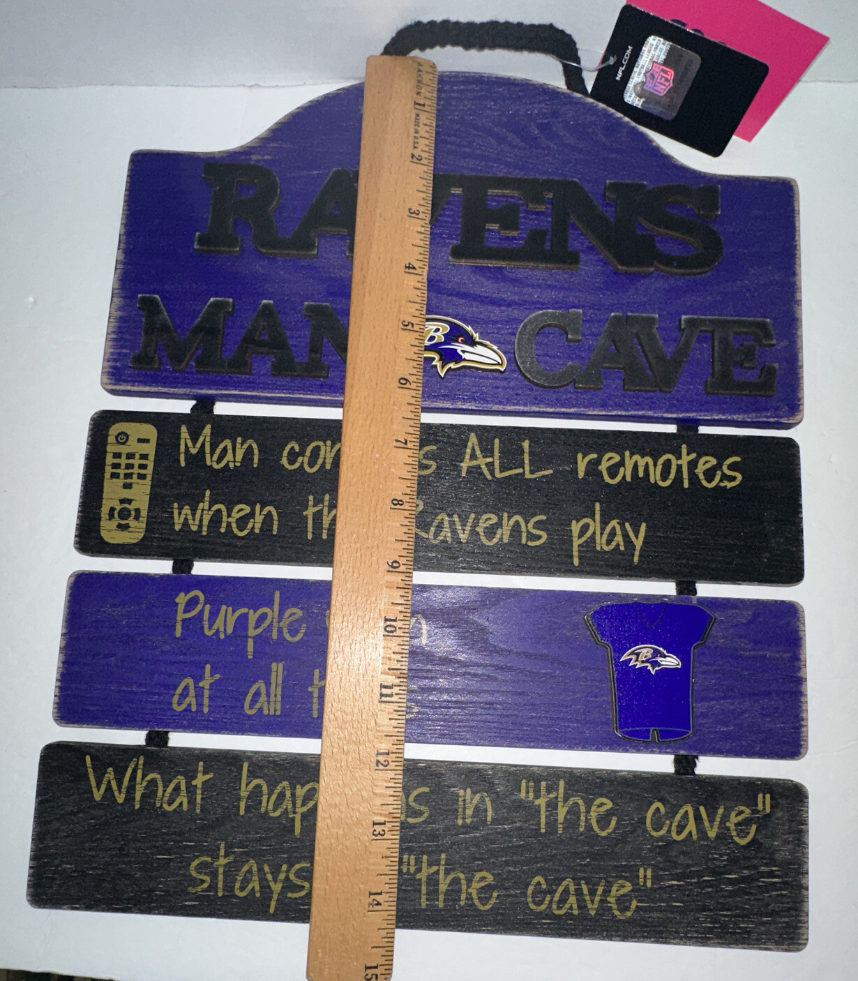 FOCO NFL Baltimore Ravens Team Logo Man Cave Hanging Wall Sign NWT view 2