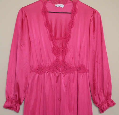 Vintage Peignoir Set Gown Nightgown Robe Miss Elaine Small 4 6 Pink Enchantmates - Picture 5 of 7