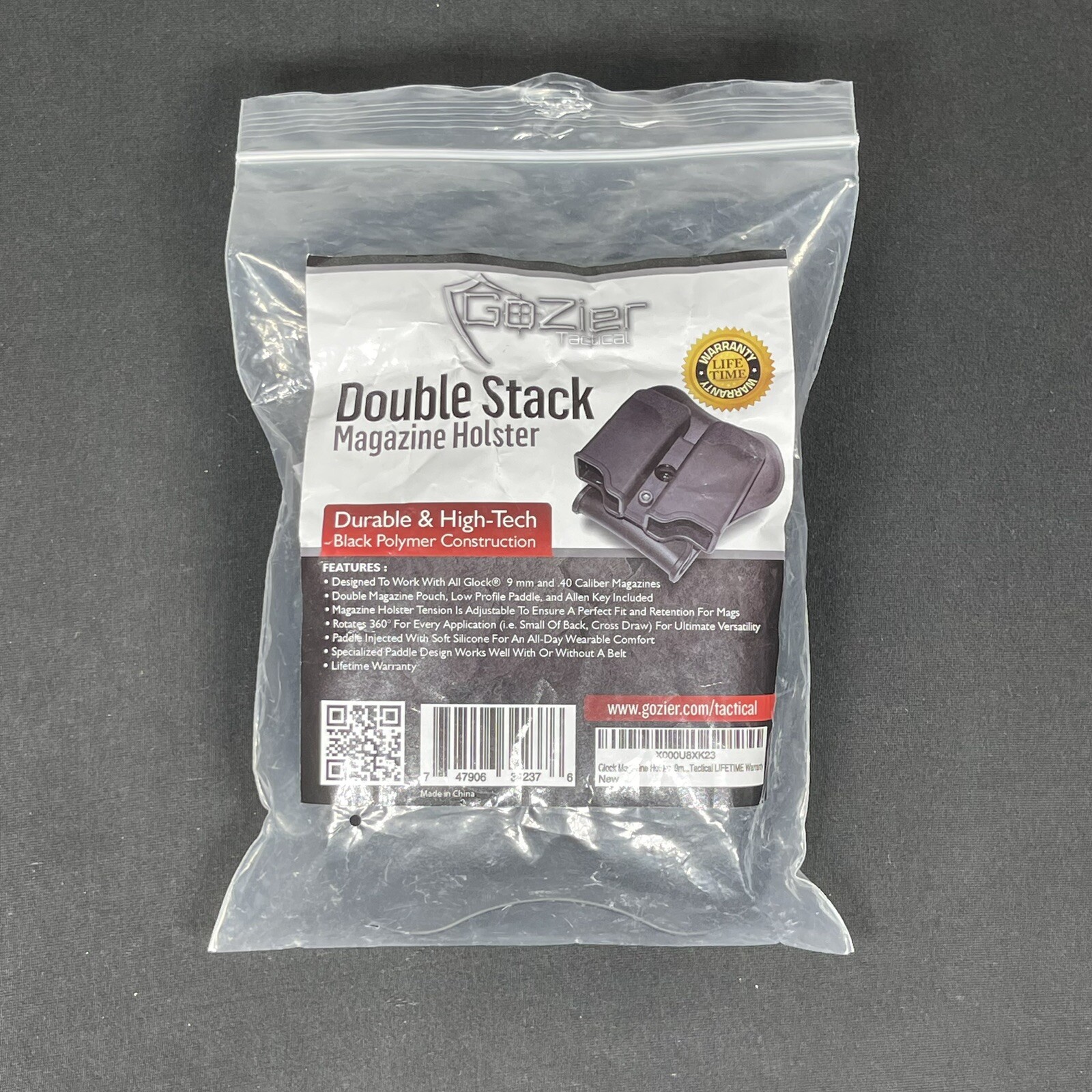 GoZier Tactical Double Stack Magazine Holder both 9mm and .40 Glock Magazines-image