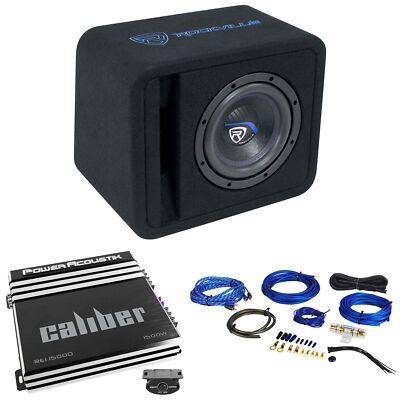 Rockville VS8K52 8'' K5 800w Subwoofer in Vented Sub Box+Power Acoustik Amplifier