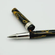 Visconti Manhattan Magma Orange Swirl Roller Ball Pen