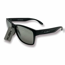 KUSH Matte Horned Rimmed Mirrored Sporty Sunglasses